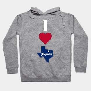 Vertical I Love Grapevine / I Heart Grapevine Lone Star State Texan Hoodie